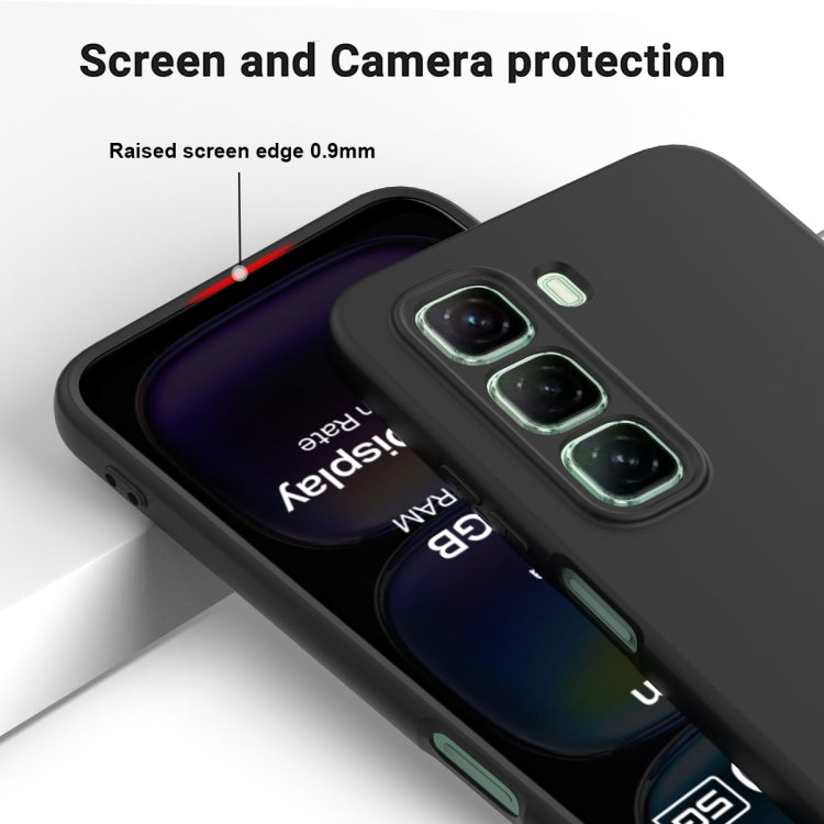 For Infinix Hot 50 5G Solid Color Liquid Silicone Dropproof Full Coverage Phone Case