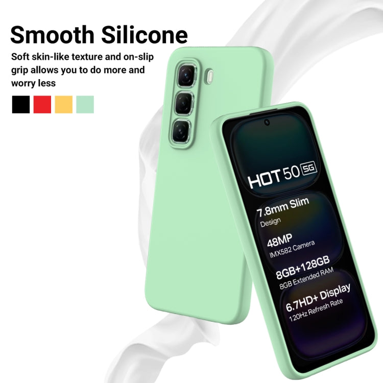 For Infinix Hot 50 5G Solid Color Liquid Silicone Dropproof Full Coverage Phone Case