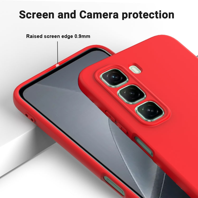 For Infinix Hot 50 Pro+ 4G Solid Color Liquid Silicone Dropproof Full Coverage Phone Case