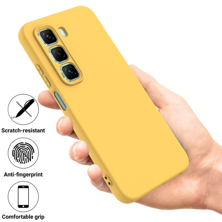 For Infinix Hot 50 Pro+ 4G Solid Color Liquid Silicone Dropproof Full Coverage Phone Case