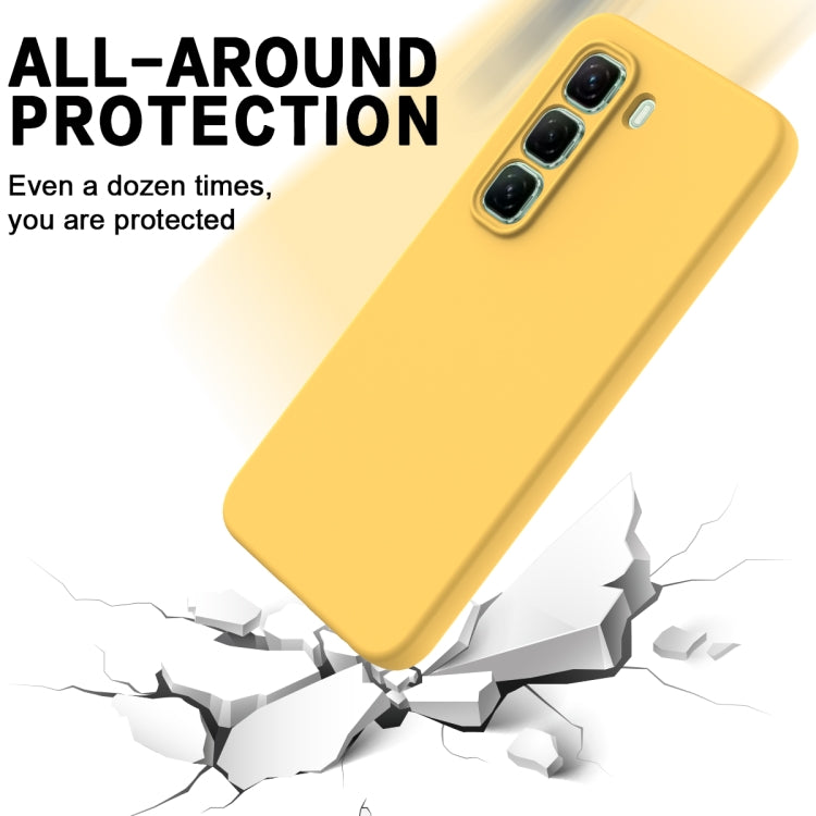 For Infinix Hot 50 Pro+ 4G Solid Color Liquid Silicone Dropproof Full Coverage Phone Case