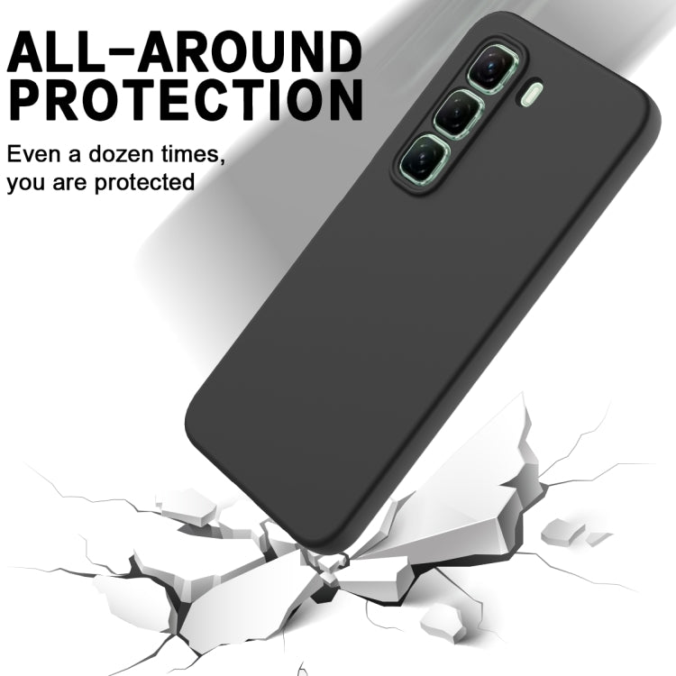 For Infinix Hot 50 Pro+ 4G Solid Color Liquid Silicone Dropproof Full Coverage Phone Case