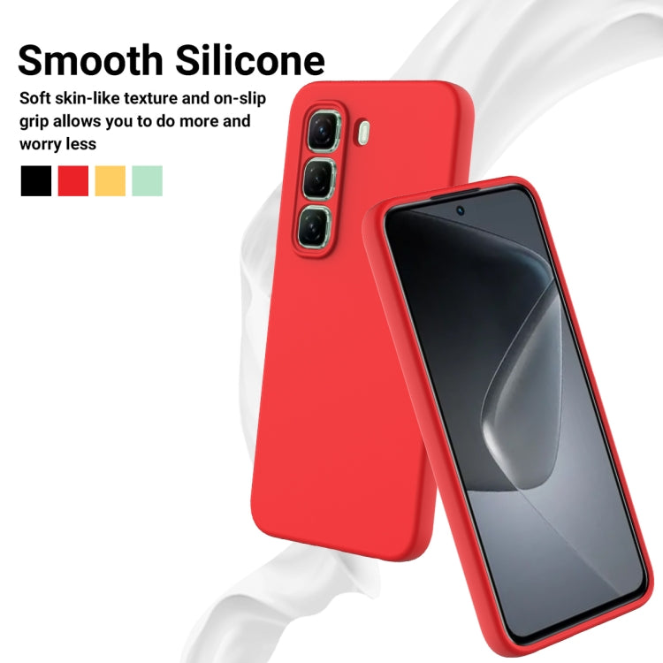 For Infinix Hot 50 Pro 4G Solid Color Liquid Silicone Dropproof Full Coverage Phone Case