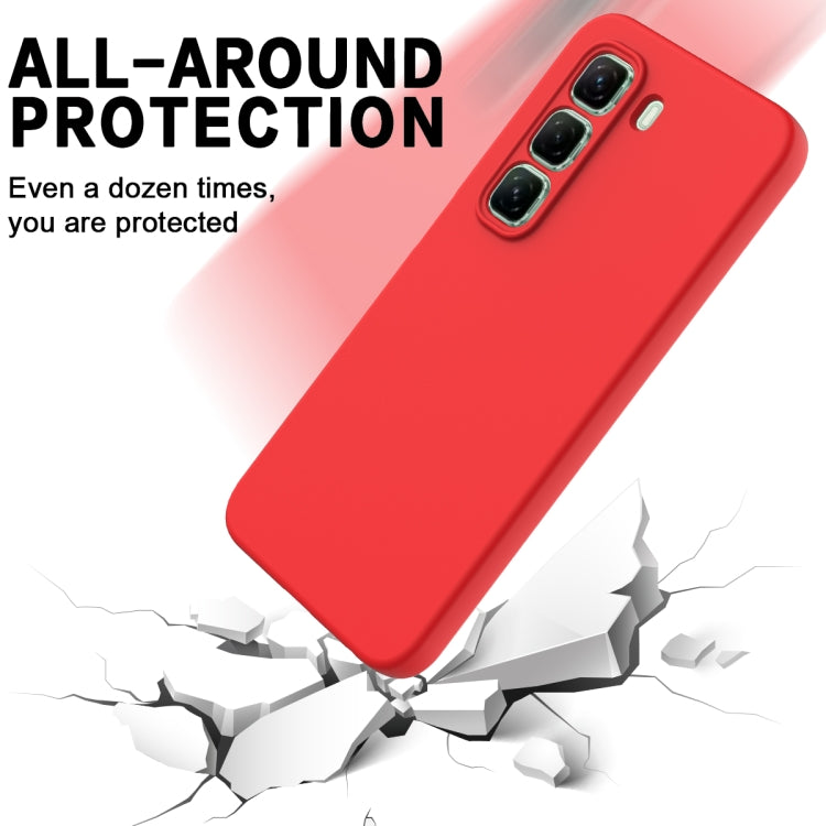 For Infinix Hot 50 Pro 4G Solid Color Liquid Silicone Dropproof Full Coverage Phone Case