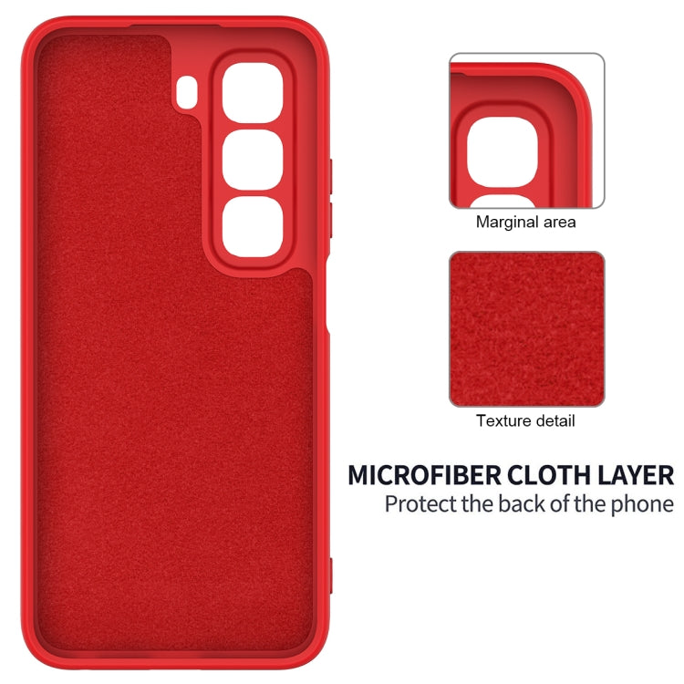 For Infinix Hot 50 Pro 4G Solid Color Liquid Silicone Dropproof Full Coverage Phone Case