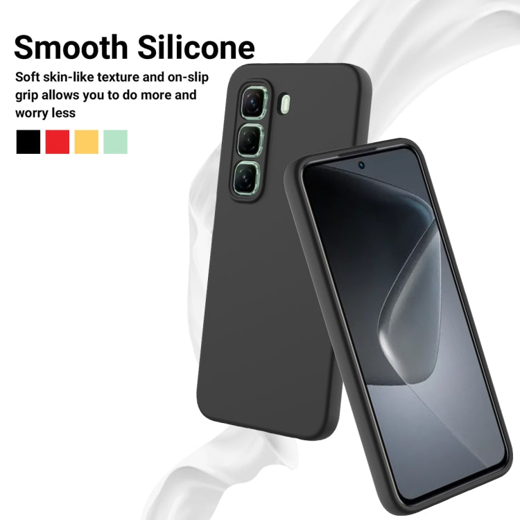 For Infinix Hot 50 Pro 4G Solid Color Liquid Silicone Dropproof Full Coverage Phone Case