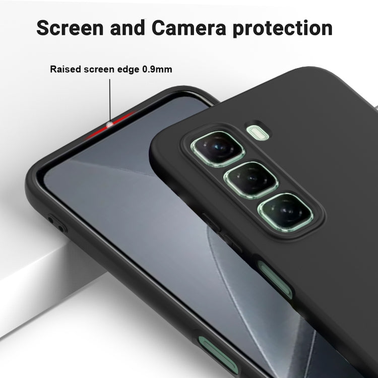 For Infinix Hot 50 Pro 4G Solid Color Liquid Silicone Dropproof Full Coverage Phone Case