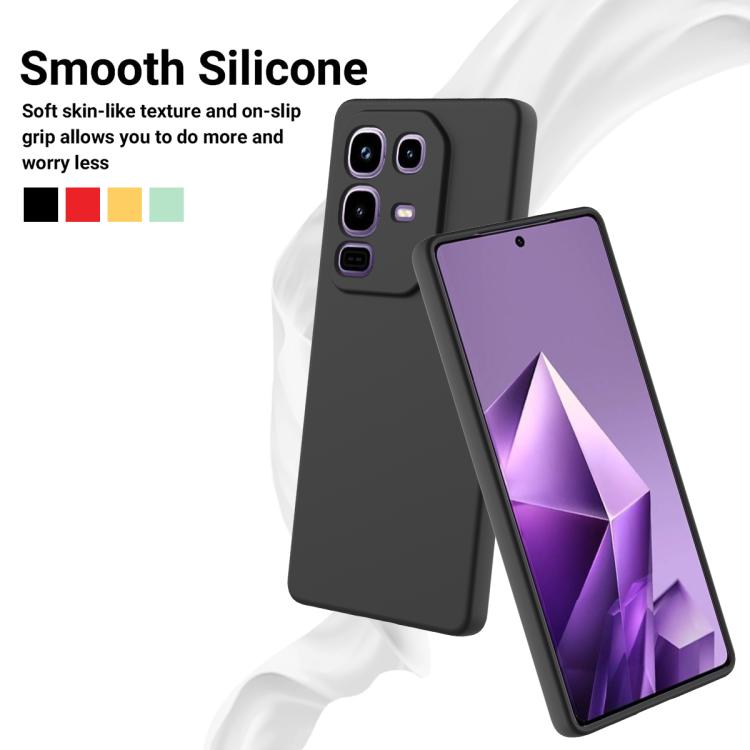 For Infinix Note 50x Solid Color Liquid Silicone Dropproof Full Coverage Phone Case
