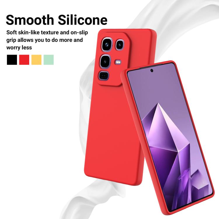 For Infinix Note 50 Pro+ Solid Color Liquid Silicone Dropproof Full Coverage Phone Case