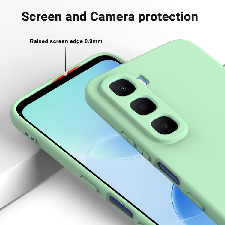 For Infinix Hot 60 5G / Hot 60i 4G Solid Color Liquid Silicone Dropproof Full Coverage Phone Case