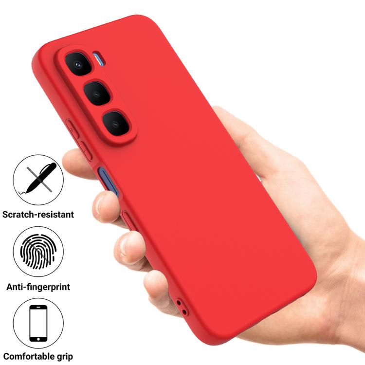 For Infinix Hot 60 Pro+ 4G Solid Color Liquid Silicone Dropproof Full Coverage Phone Case
