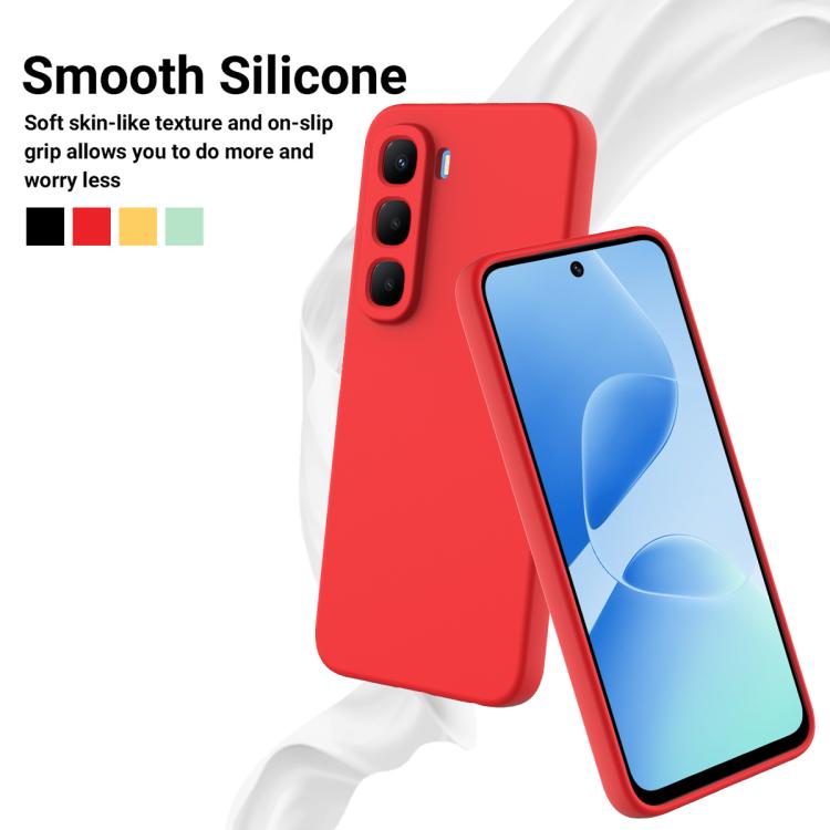 For Infinix Hot 60 Pro+ 4G Solid Color Liquid Silicone Dropproof Full Coverage Phone Case