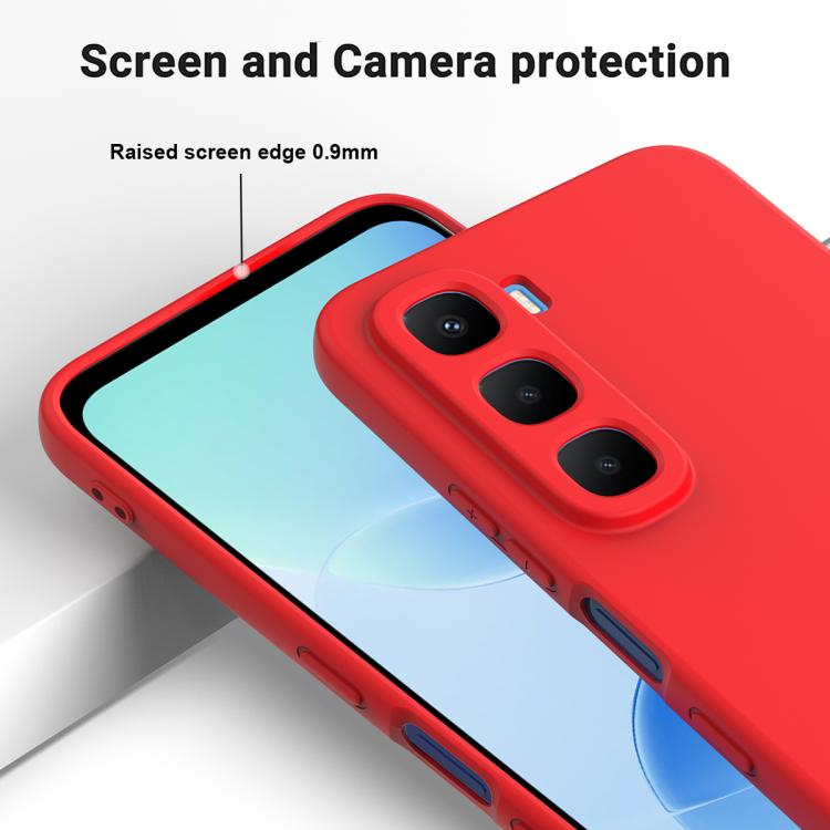 For Infinix Hot 60 Pro+ 4G Solid Color Liquid Silicone Dropproof Full Coverage Phone Case