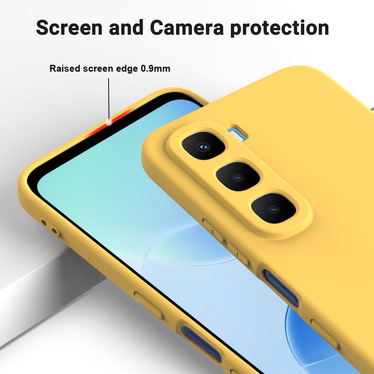For Infinix Hot 60 Pro+ 4G Solid Color Liquid Silicone Dropproof Full Coverage Phone Case