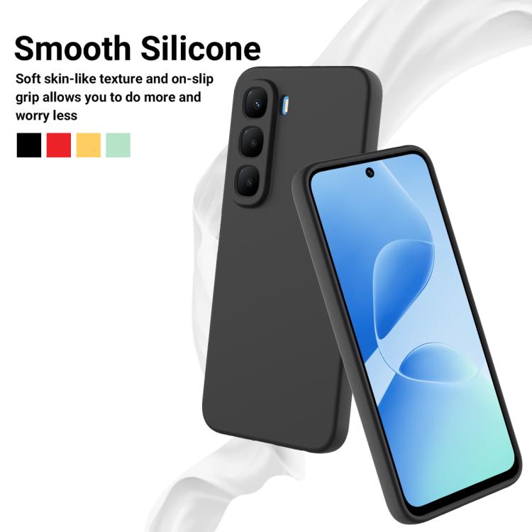 For Infinix Hot 60 Pro+ 4G Solid Color Liquid Silicone Dropproof Full Coverage Phone Case