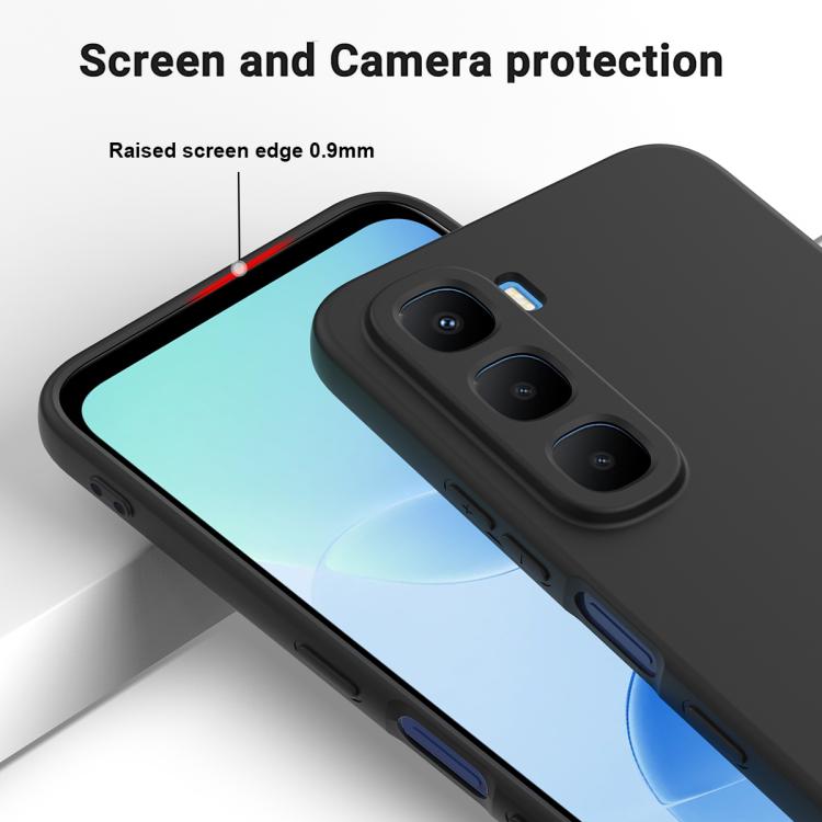 For Infinix Hot 60 Pro+ 4G Solid Color Liquid Silicone Dropproof Full Coverage Phone Case