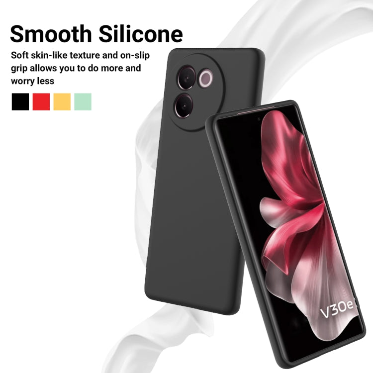 For vivo V30e 5G Solid Color Liquid Silicone Dropproof Full Coverage Phone Case