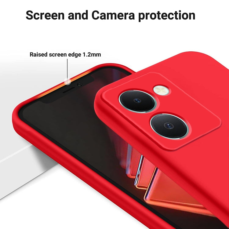 For vivo Y27s Solid Color Liquid Silicone Dropproof Full Coverage Phone Case