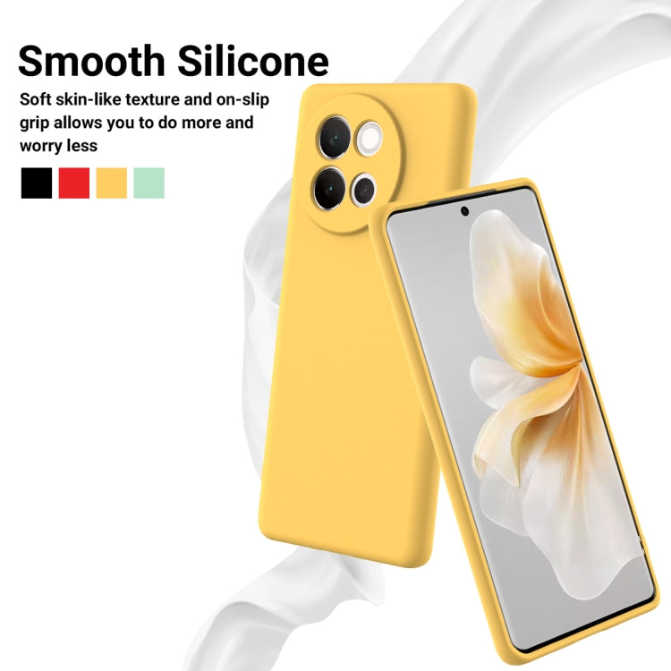 For vivo V40 Lite Solid Color Liquid Silicone Dropproof Full Coverage Phone Case