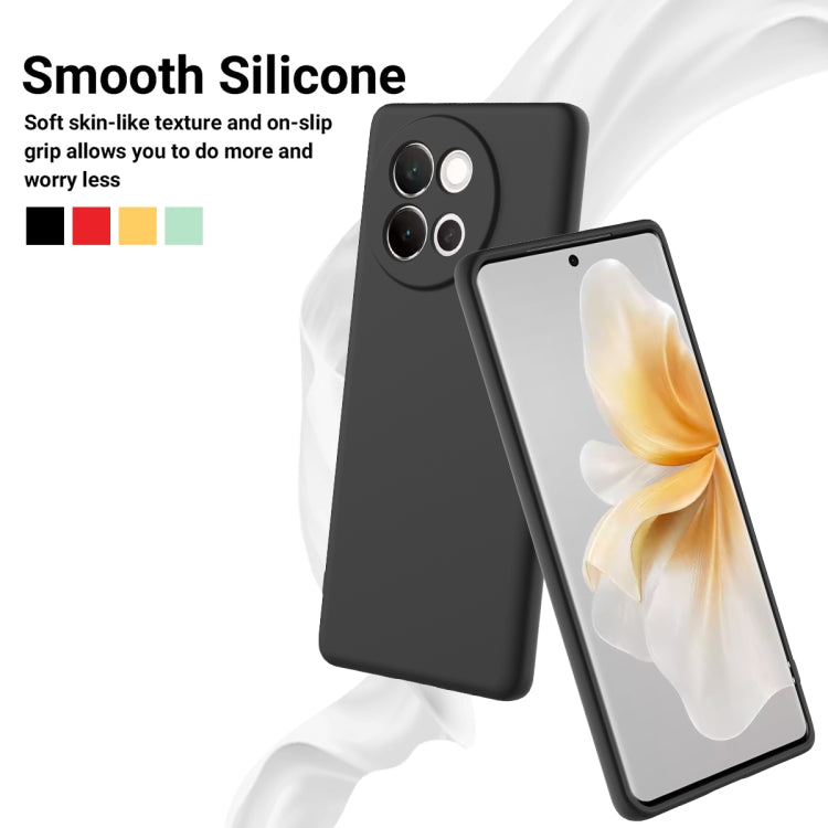 For vivo V40 Lite Solid Color Liquid Silicone Dropproof Full Coverage Phone Case