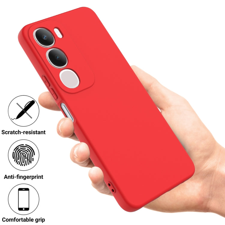 For vivo Y19s Solid Color Liquid Silicone Dropproof Full Coverage Phone Case