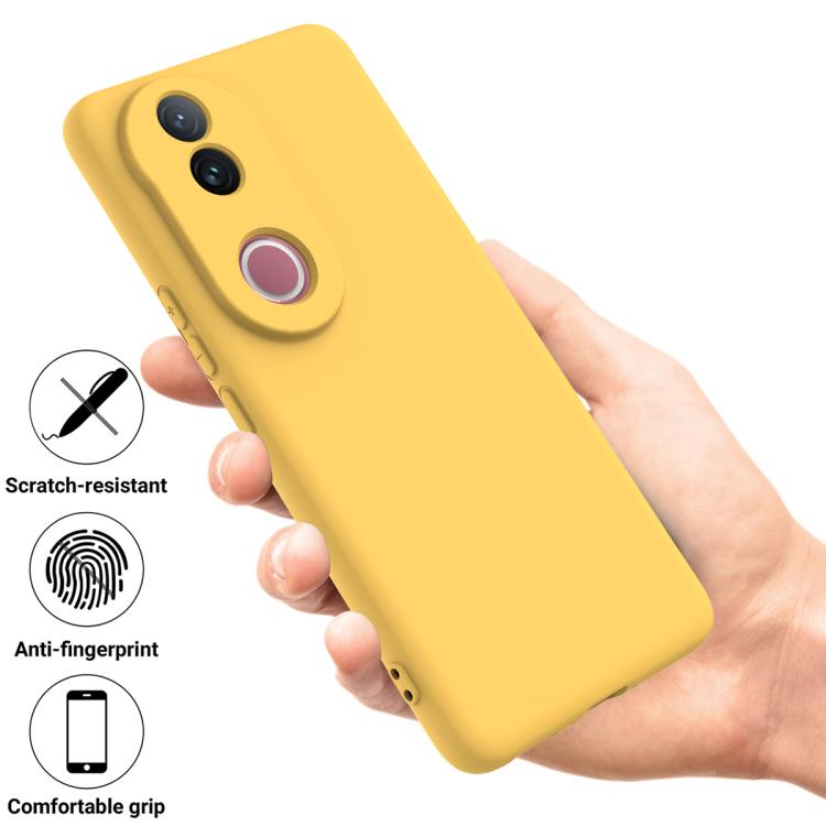 For vivo V50 Solid Color Liquid Silicone Dropproof Full Coverage Phone Case