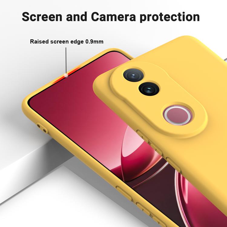 For vivo V50 Solid Color Liquid Silicone Dropproof Full Coverage Phone Case