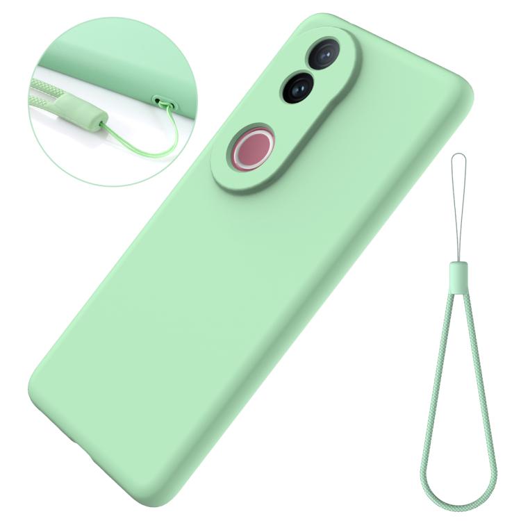 For vivo V50 Solid Color Liquid Silicone Dropproof Full Coverage Phone Case