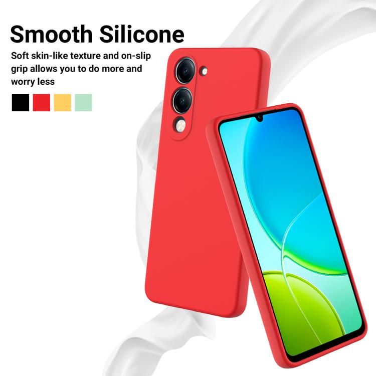 For vivo Y04 4G / Y29s 5G / Y19e India Solid Color Liquid Silicone Dropproof Full Coverage Phone Case