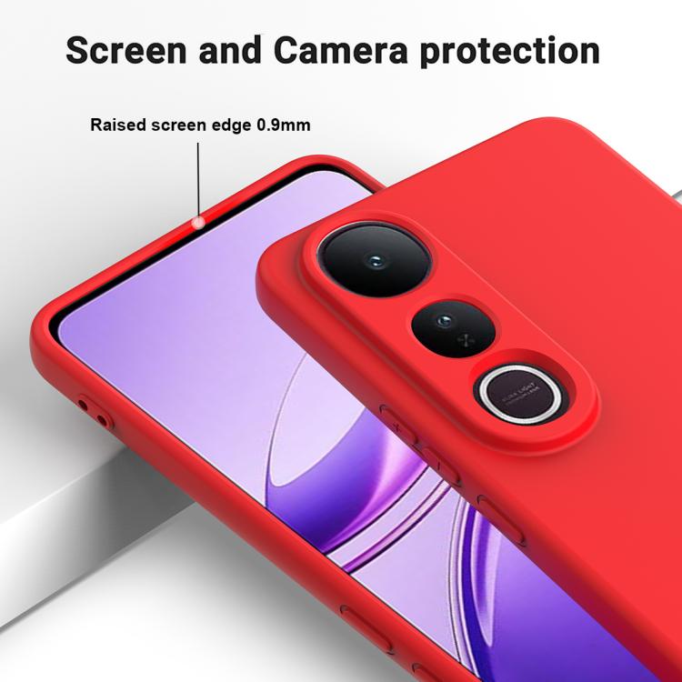 For vivo V50 Lite 4G / 5G Solid Color Liquid Silicone Dropproof Full Coverage Phone Case
