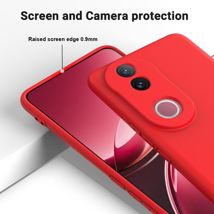 For vivo V50e 5G Solid Color Liquid Silicone Dropproof Full Coverage Phone Case