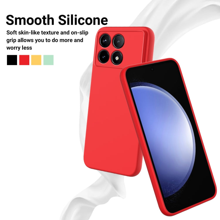 For Xiaomi Poco F6 Pro Solid Color Liquid Silicone Dropproof Full Coverage Phone Case