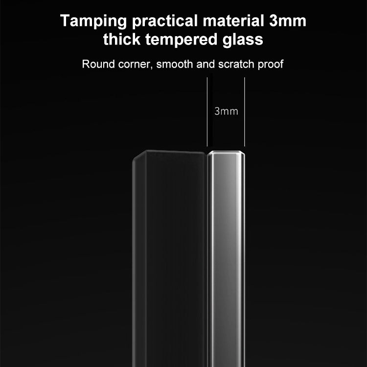 86mm Round LED Tempered Glass Switch Panel, Gray Round Glass, Style:One Open Dual Control