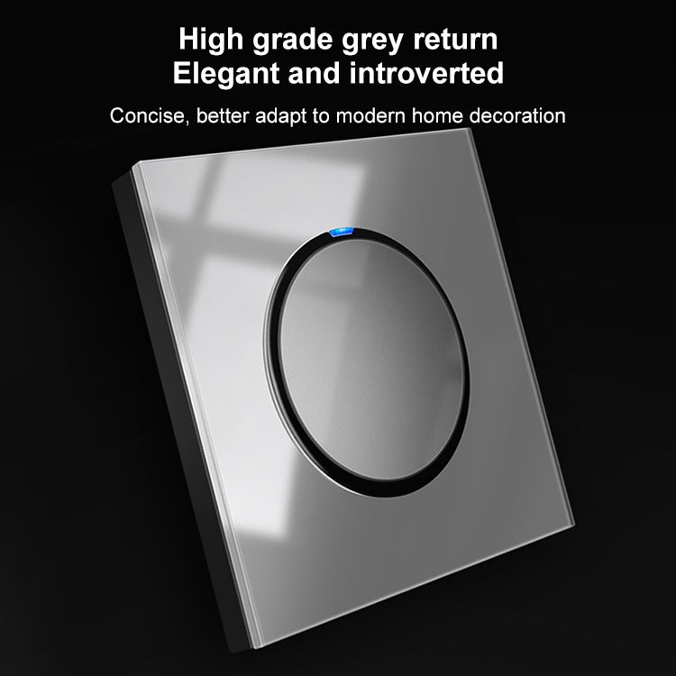 86mm Round LED Tempered Glass Switch Panel, Gray Round Glass, Style:Three Billing Control