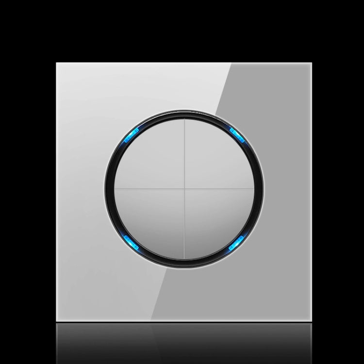 86mm Round LED Tempered Glass Switch Panel, Gray Round Glass, Style:Four Billing Control