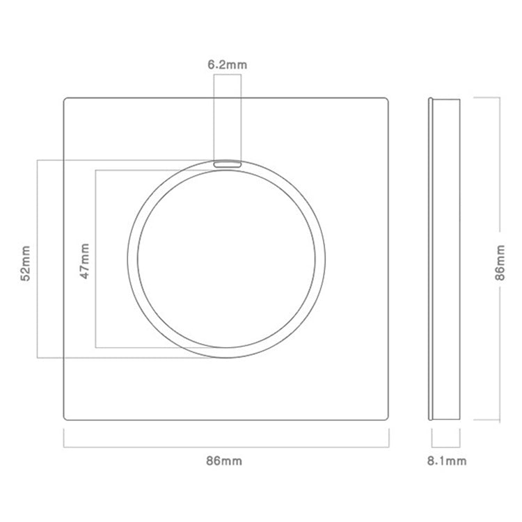 86mm Round LED Tempered Glass Switch Panel, Gray Round Glass, Style:Four Open Dual Control