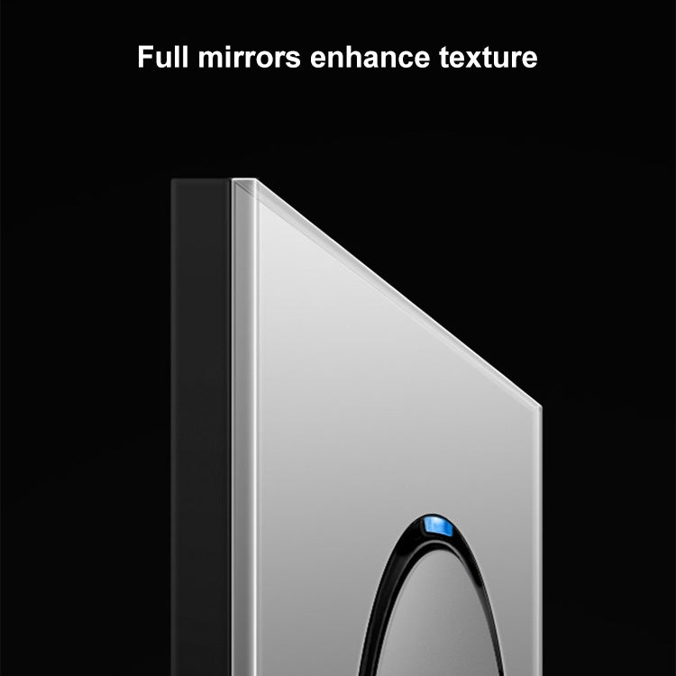 86mm Round LED Tempered Glass Switch Panel, Gray Round Glass, Style:Computer Socket
