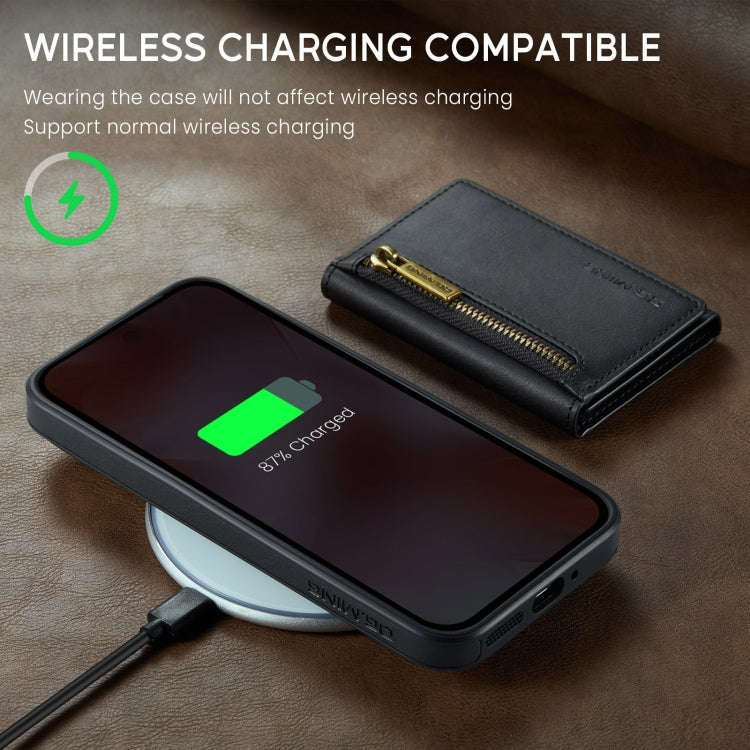 For Google Pixel 9 / 9 Pro DG.MING M5 Series Zip RFID Multi Card Detachable Leather Phone Case