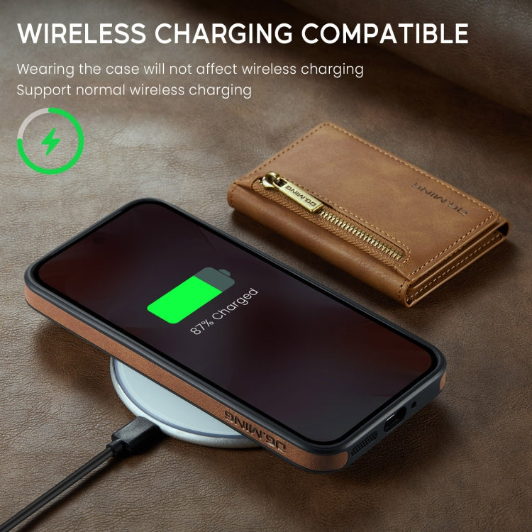 For Google Pixel 9 / 9 Pro DG.MING M5 Series Zip RFID Multi Card Detachable Leather Phone Case