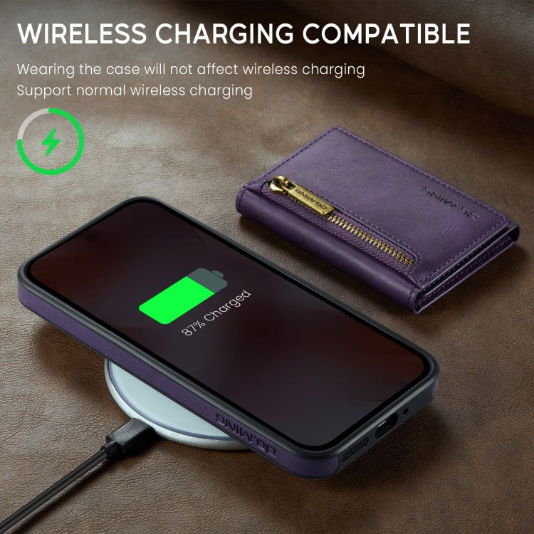 For Google Pixel 9 / 9 Pro DG.MING M5 Series Zip RFID Multi Card Detachable Leather Phone Case