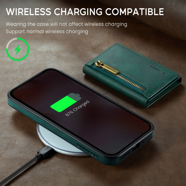 For Google Pixel 9 / 9 Pro DG.MING M5 Series Zip RFID Multi Card Detachable Leather Phone Case