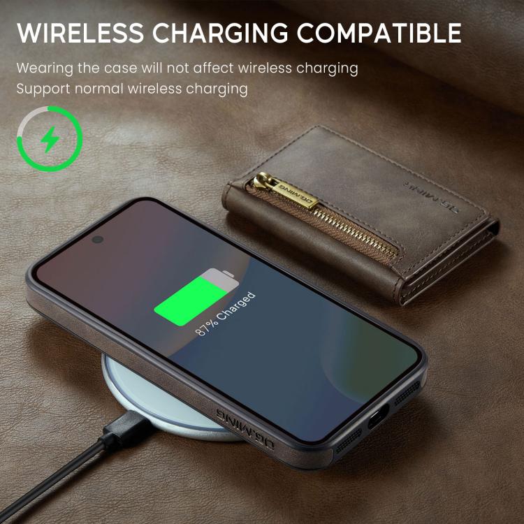 For Google Pixel 10 / Pixel 10 Pro DG.MING M5 Series Zip RFID Multi Card Detachable Leather Phone Case
