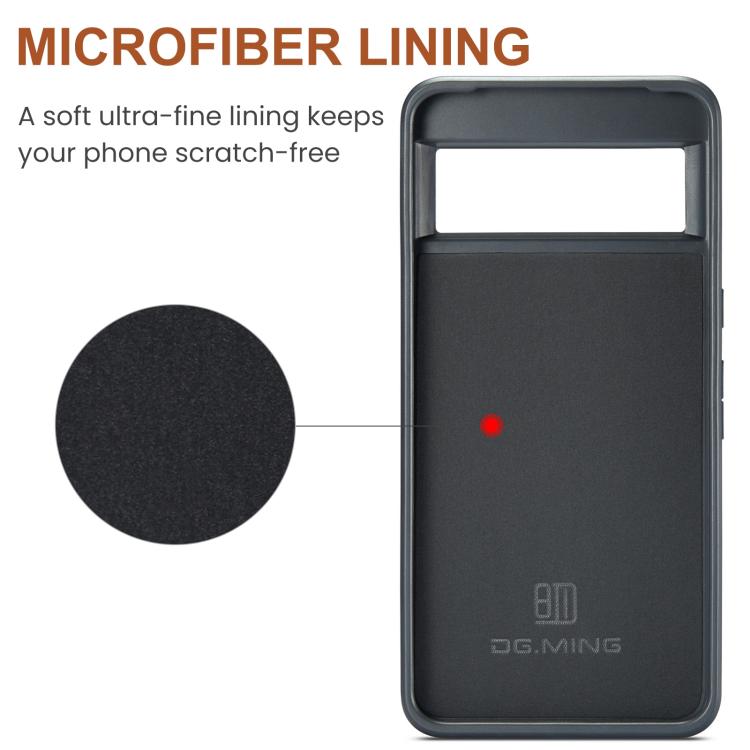 For Google Pixel 8 DG.MING M5 Series Zip RFID Multi Card Detachable Leather Phone Case