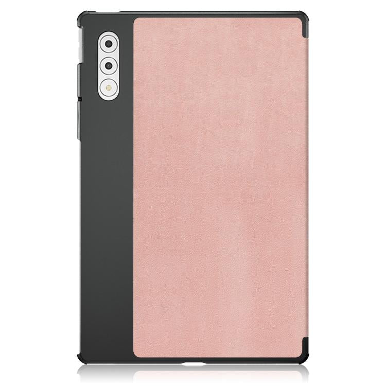 For Lenovo Yoga Tab Plus Custer Texture 3-Fold Holder Leather Smart Tablet Case