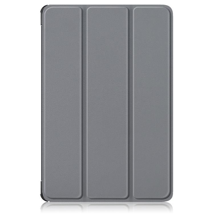 For Lenovo Tab 10.1 2025 Custer Texture 3-Fold Holder Leather Smart Tablet Case