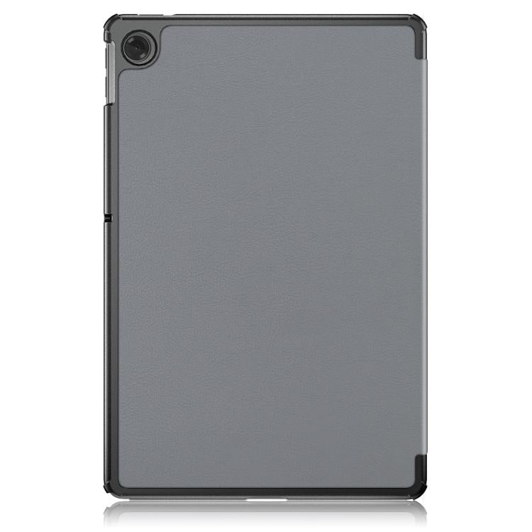 For Lenovo Tab 10.1 2025 Custer Texture 3-Fold Holder Leather Smart Tablet Case