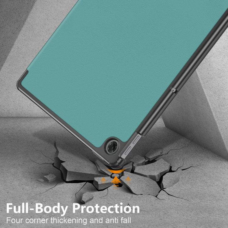 For Lenovo Tab 10.1 2025 Custer Texture 3-Fold Holder Leather Smart Tablet Case