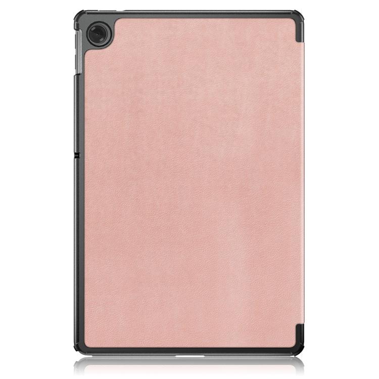 For Lenovo Tab 10.1 2025 Custer Texture 3-Fold Holder Leather Smart Tablet Case