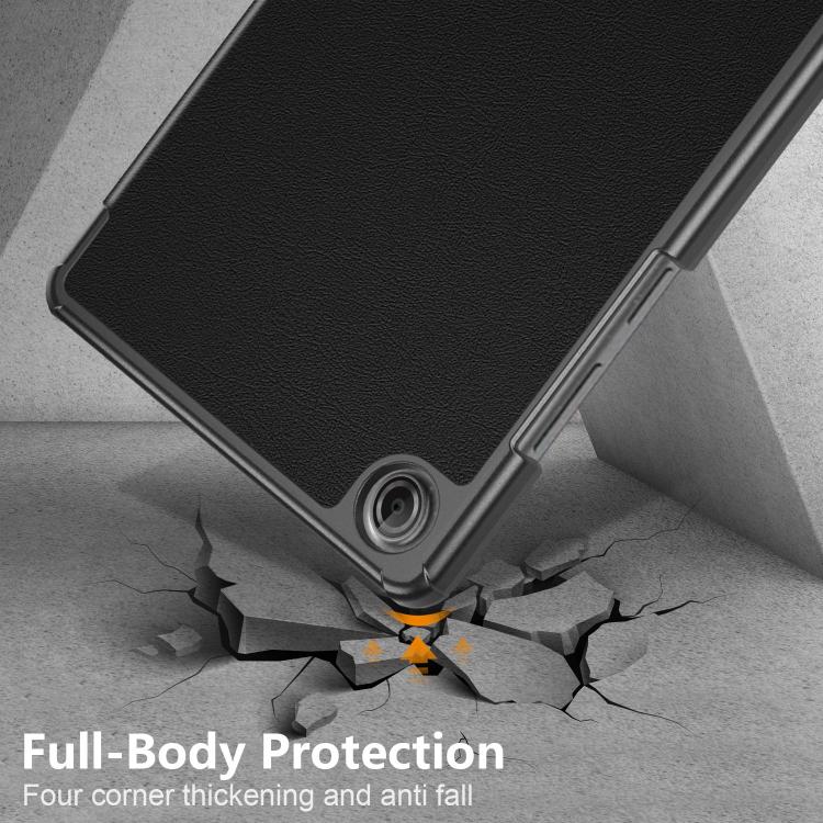 For Lenovo Tab One 8.7 / K9 2025 Custer Texture 3-Fold Holder Leather Smart Tablet Case