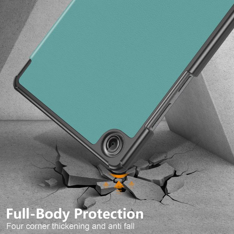 For Lenovo Tab One 8.7 / K9 2025 Custer Texture 3-Fold Holder Leather Smart Tablet Case